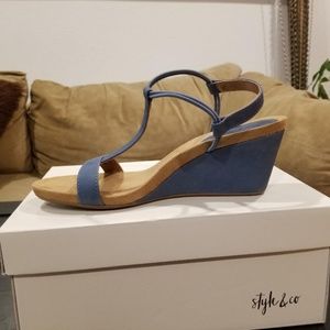 Blue Wedge Sandal